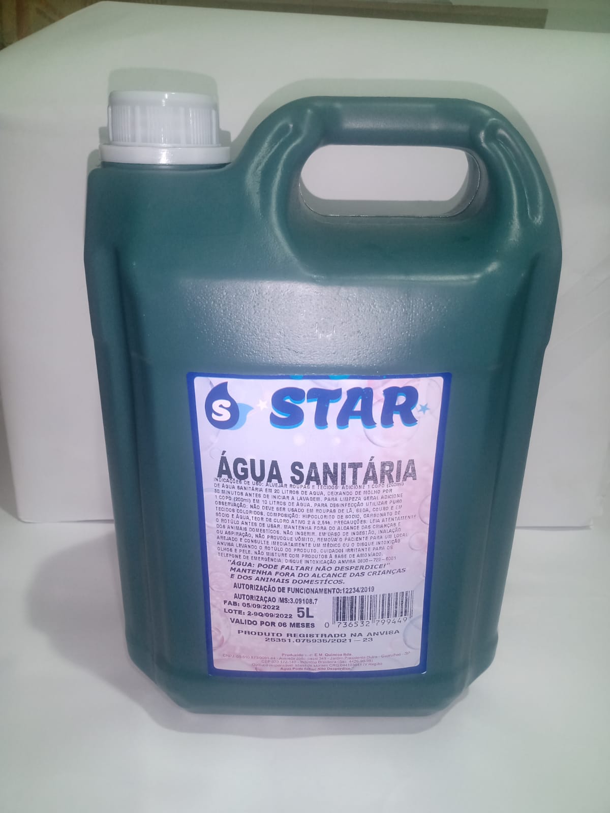 Star Água Sanitária 5L Star Clean Distribuidora